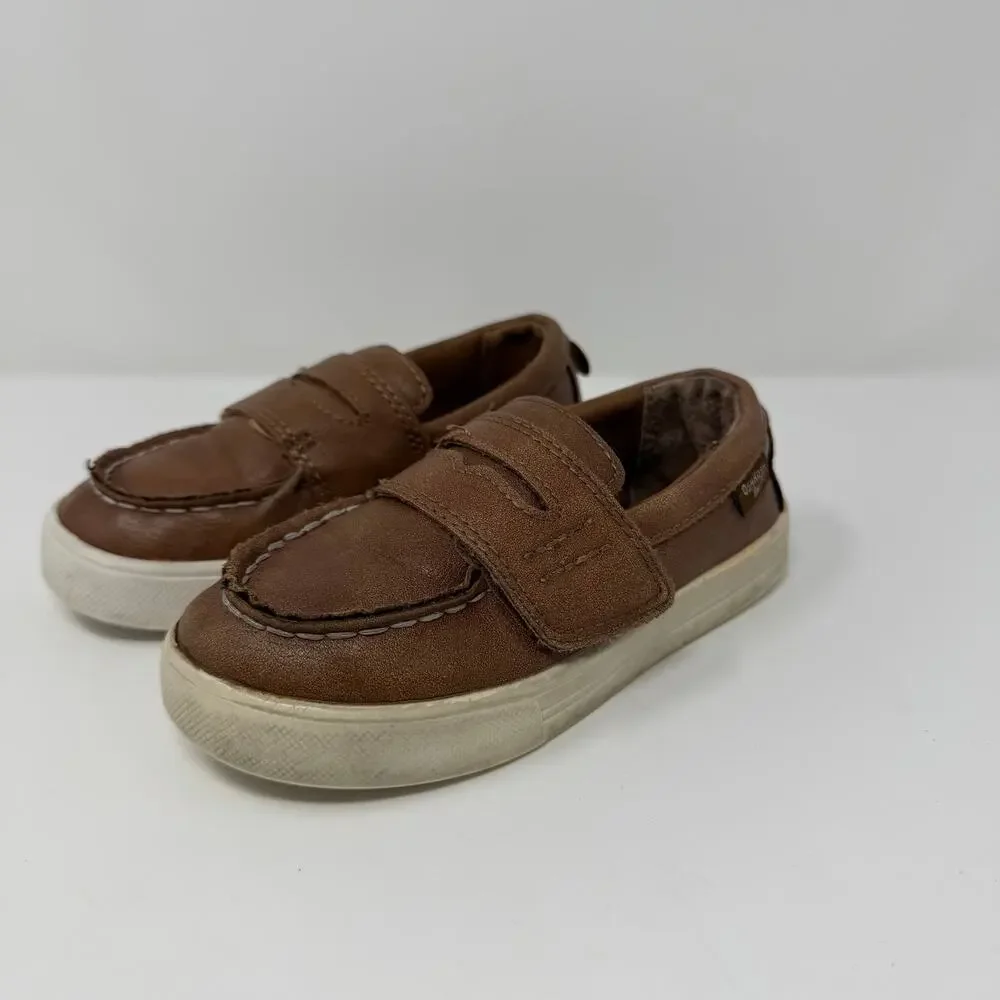 OshKosh B’gosh Toddler Loafers Brown Hook Loop Size 9M